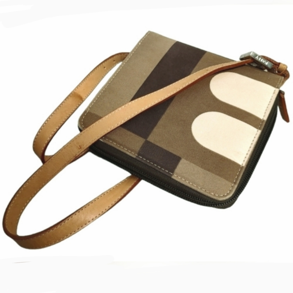 BALLY Beppina 11519 Canvas Logo Monogram Zip Around Wallet Crossbody Handbag - Picture 10 of 16